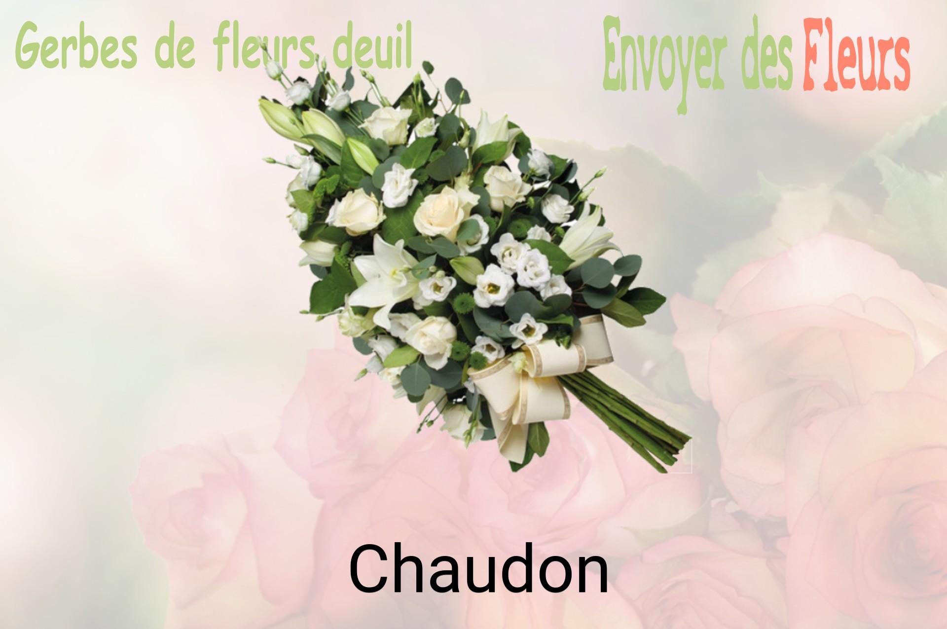 Gerbe de fleurs de deuil livrée à Chaudon